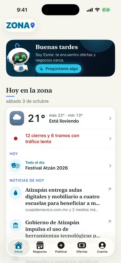 El inicio de ZONA: «Hoy en la zona» con el clima, el tráfico, un evento y las noticias del día.